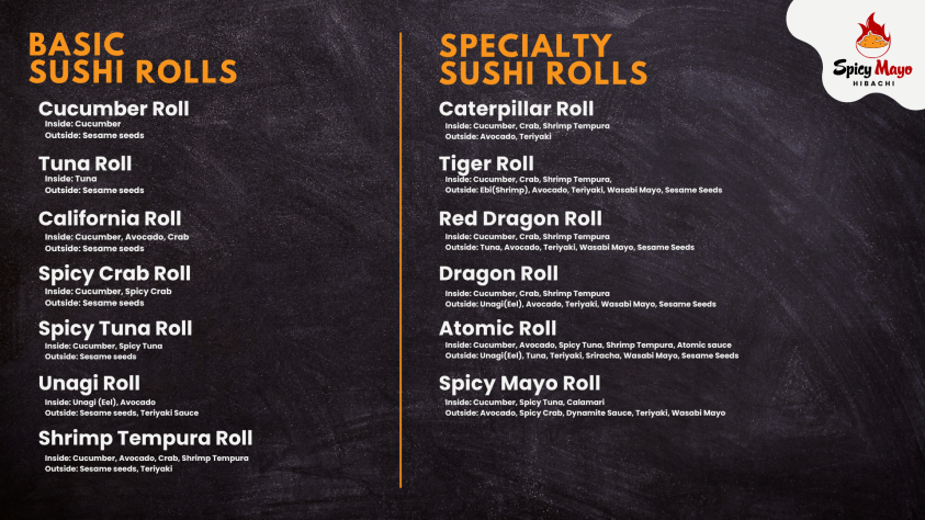 sushi items